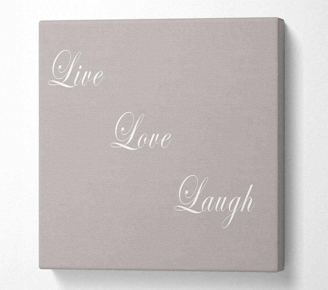  A Canvas Print of Love Quote Live Love Laugh Beige Canvas Wall Art