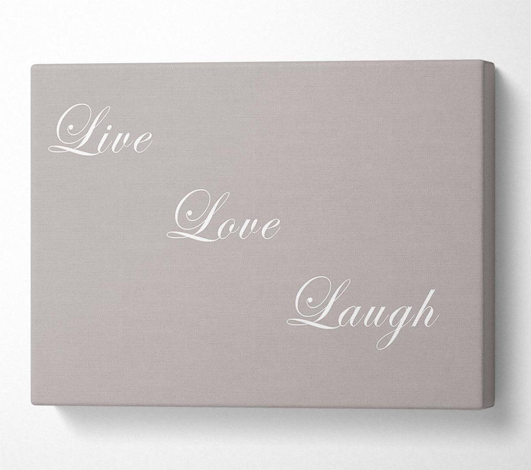  A Canvas Print of Love Quote Live Love Laugh Beige Canvas Wall Art