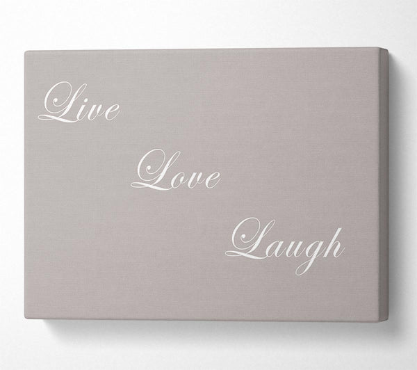  A Canvas Print of Love Quote Live Love Laugh Beige Canvas Wall Art