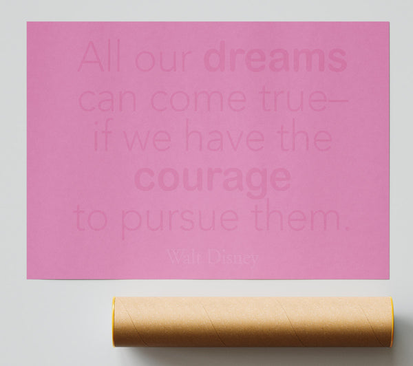 Walt Disney All Our Dreams Pink Giclee Print