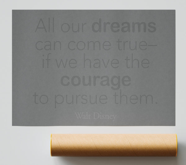 Walt Disney All Our Dreams Grey Giclee Print