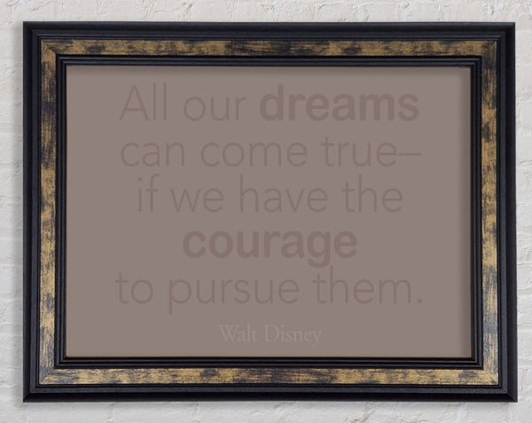 Walt Disney All Our Dreams Beige Framed Print