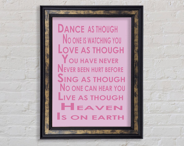 Home Quote Heaven Is On Earth Pink Framed Print