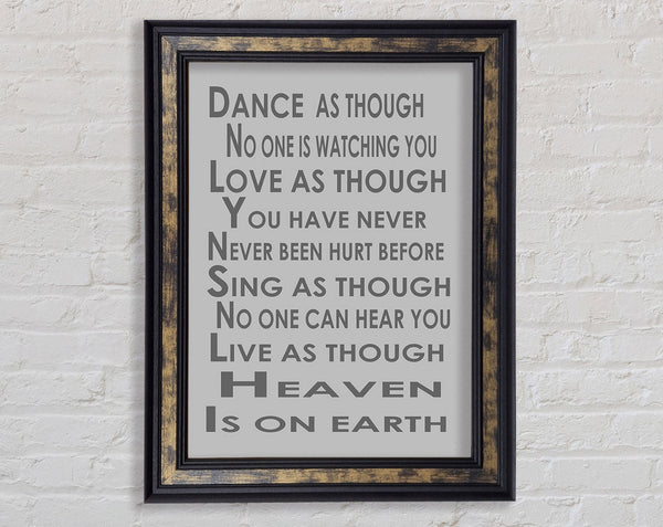 Home Quote Heaven Is On Earth Grey Framed Print