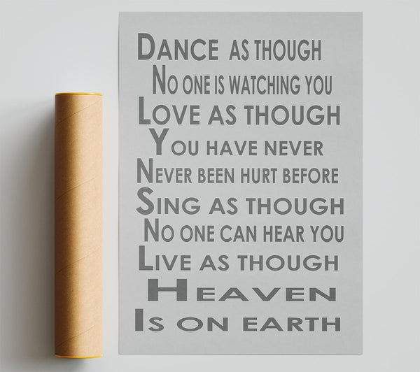 Home Quote Heaven Is On Earth Grey Print