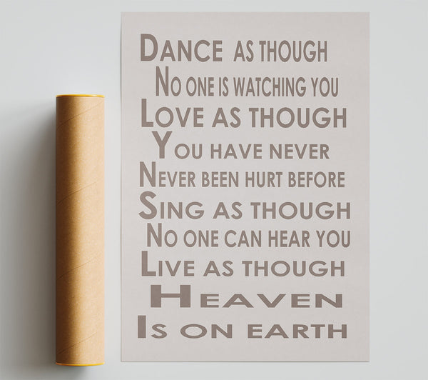 Home Quote Heaven Is On Earth Beige Poster