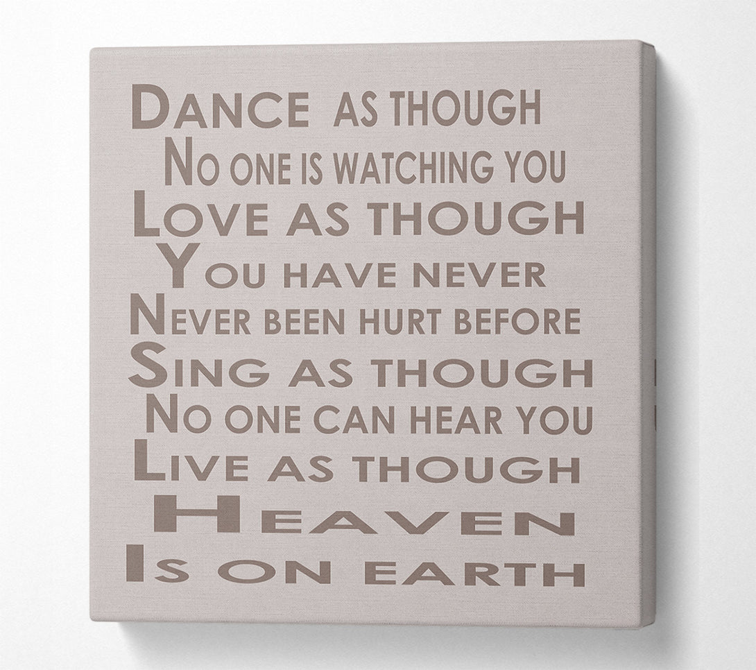  A Canvas Print of Home Quote Heaven Is On Earth Beige Canvas Art