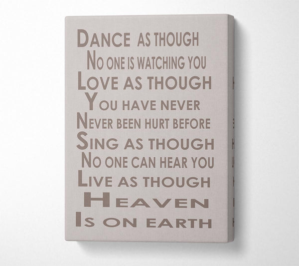  A Canvas Print of Home Quote Heaven Is On Earth Beige Canvas Art