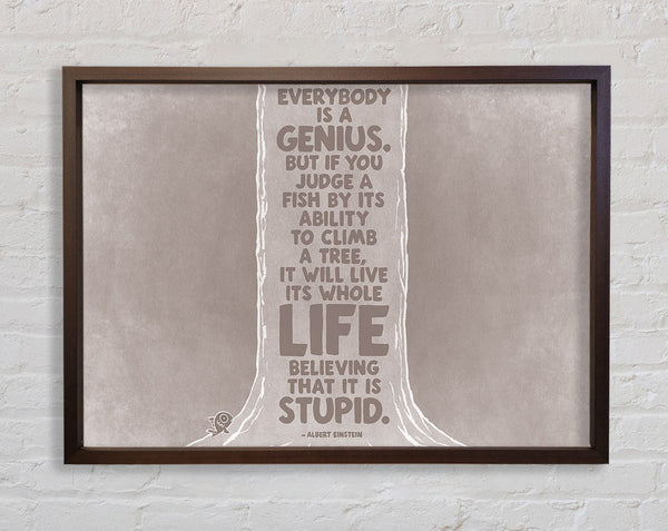 Motivationszitat Motivationszitat Albert Einstein Jeder ist ein Genie Beige