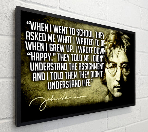 Motivational Quote Music Quote John Lennon Happy
