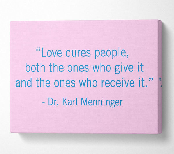  A Canvas Print of Love Quote Dr Karl Menninger Love Cures People Canvas Print