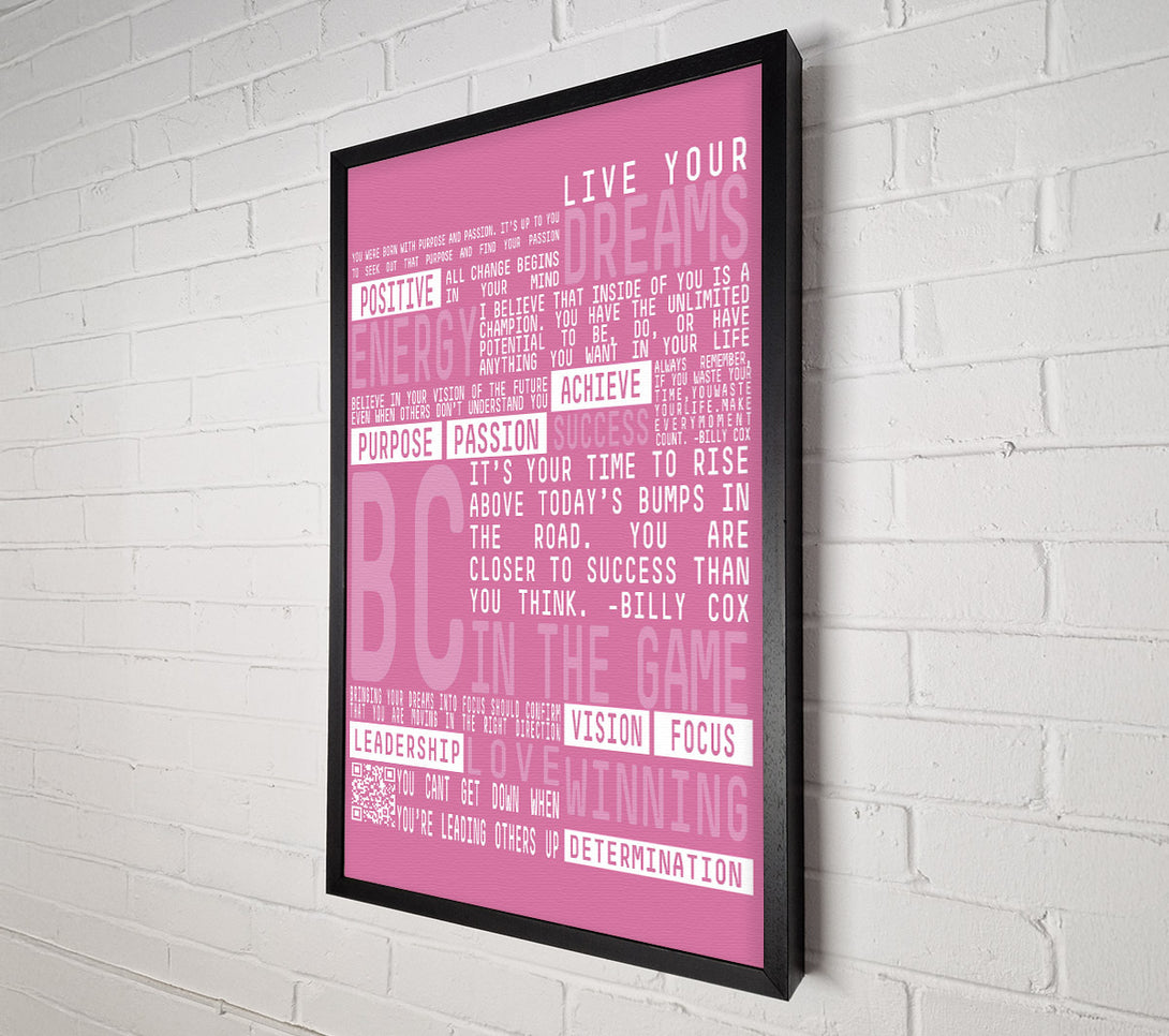  A Canvas Print of Live Your Dreams Pink Canvas Wall Art