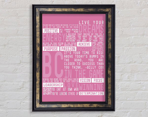 Live Your Dreams Pink Framed Print