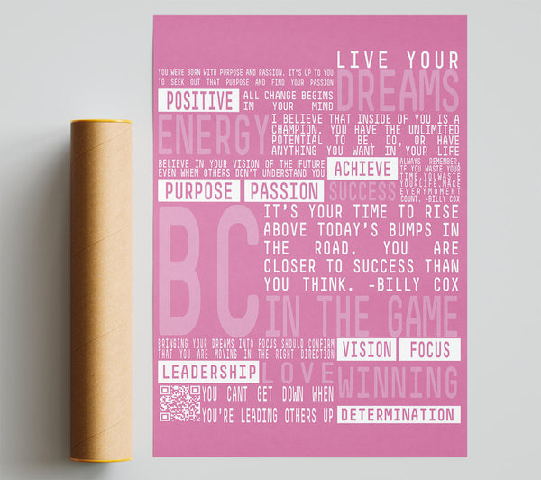 Live Your Dreams Pink Giclee Print