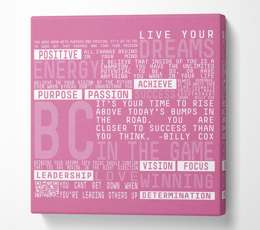  A Canvas Print of Live Your Dreams Pink Canvas Wall Art