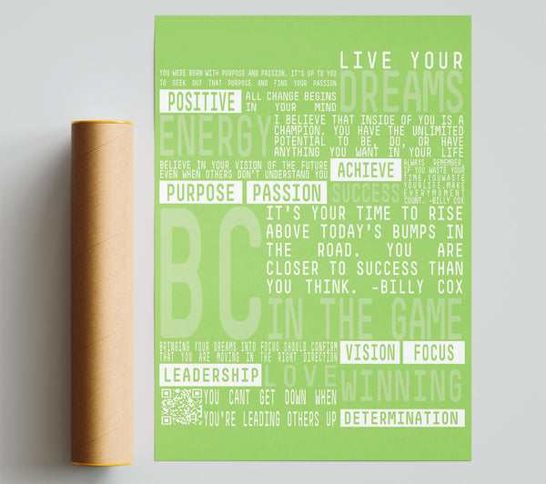 Live Your Dreams Lime Green Giclee Print