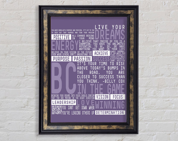 Live Your Dreams Lilac Framed Print