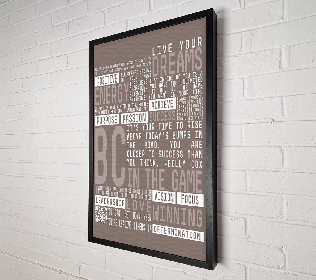  A Canvas Print of Live Your Dreams Beige Canvas Wall Art