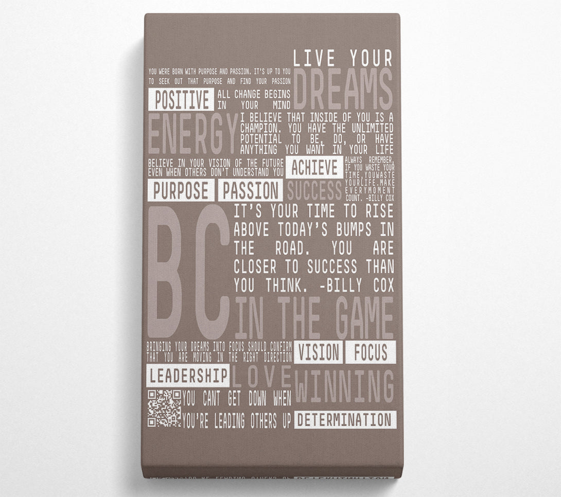  A Canvas Print of Live Your Dreams Beige Canvas Wall Art