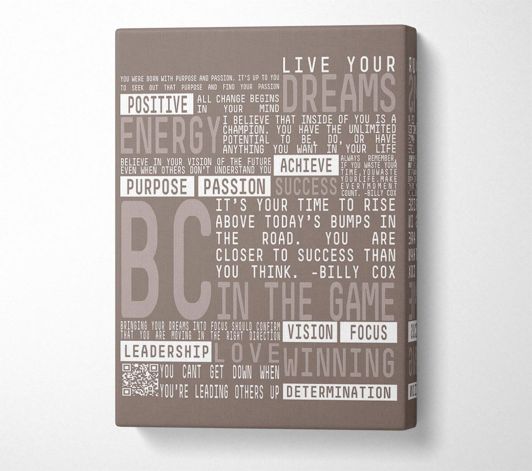  A Canvas Print of Live Your Dreams Beige Canvas Wall Art