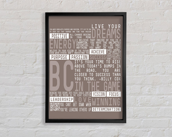 Live Your Dreams Beige Framed Print