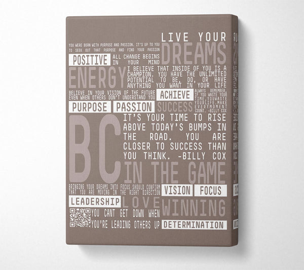  A Canvas Print of Live Your Dreams Beige Canvas Wall Art