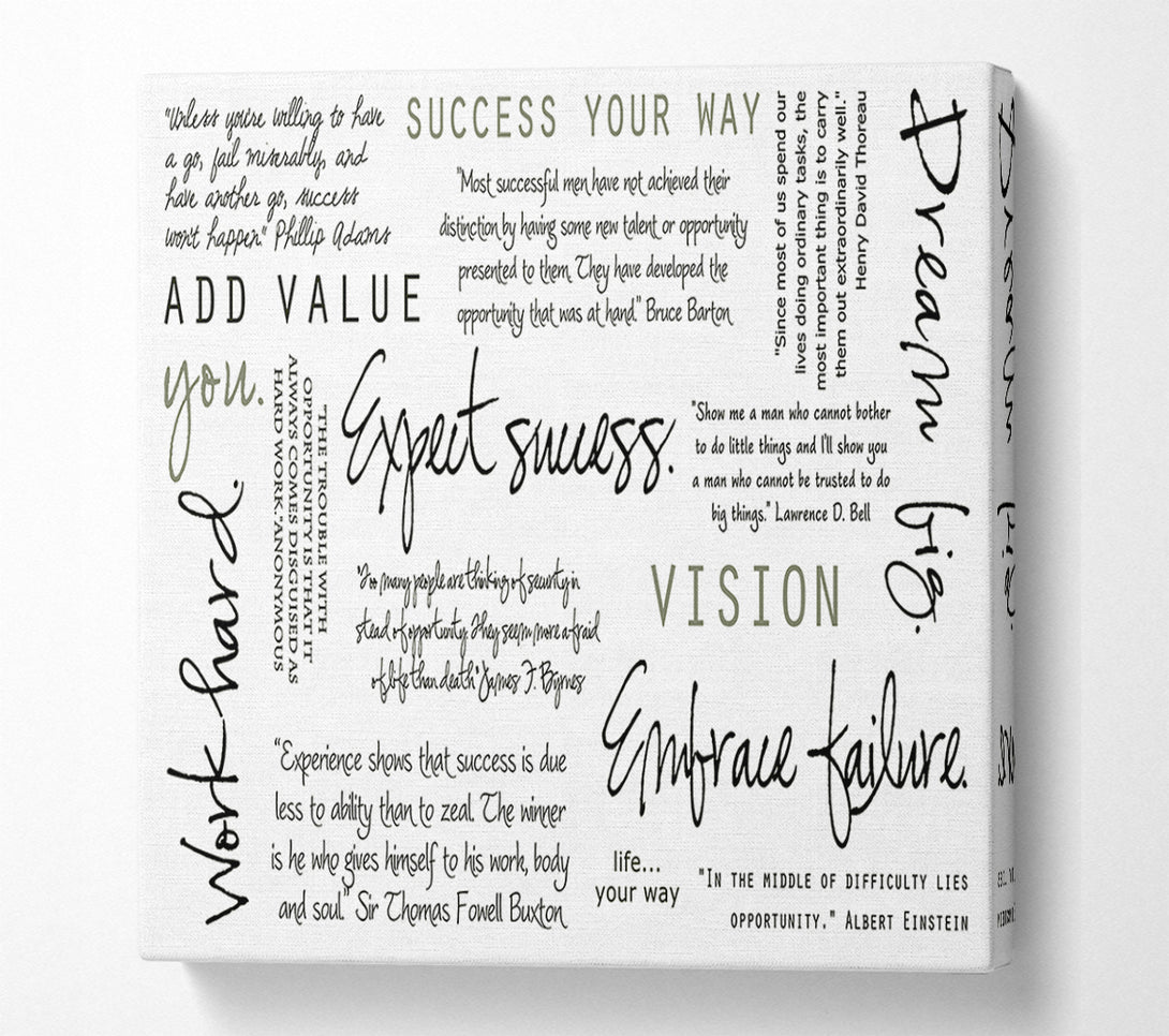  A Canvas Print of Work Hard Dream Big Expect Success Canvas Wall Art