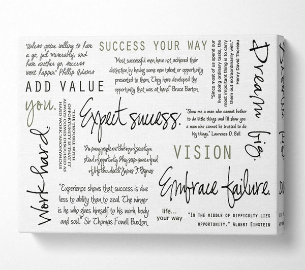  A Canvas Print of Work Hard Dream Big Expect Success Canvas Wall Art