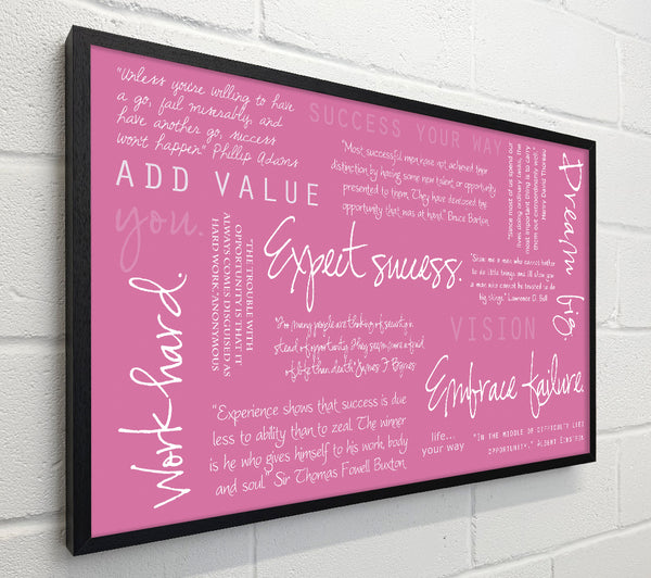 Work Hard Dream Big Expect Success Pink