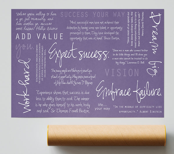 Work Hard Dream Big Expect Success Lilac Print