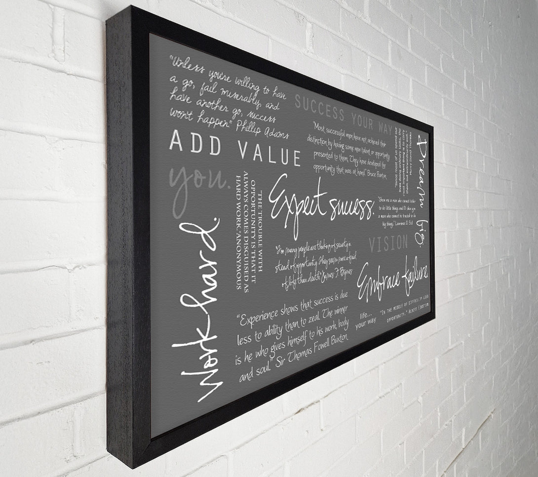  A Canvas Print of Work Hard Dream Big Expect Success Grey Canvas Art