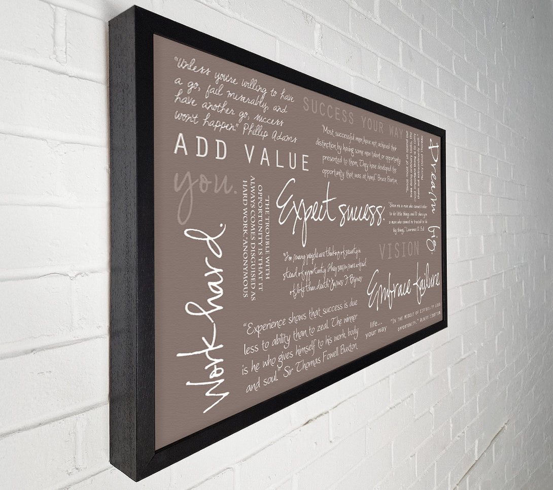  A Canvas Print of Work Hard Dream Big Expect Success Beige Canvas Print