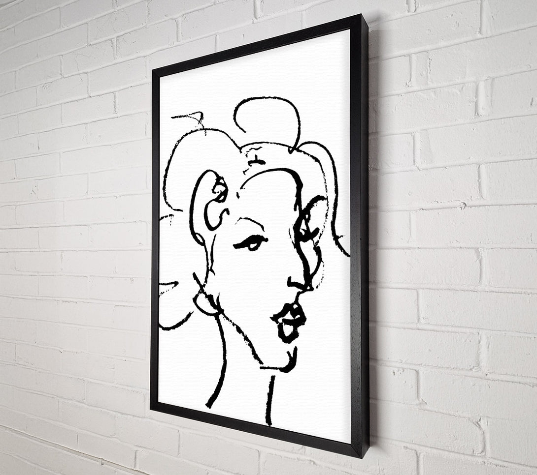 A Canvas Print of Pretty Lady Sketch Canvas Print