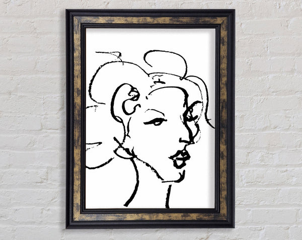 Pretty Lady Sketch Framed Print