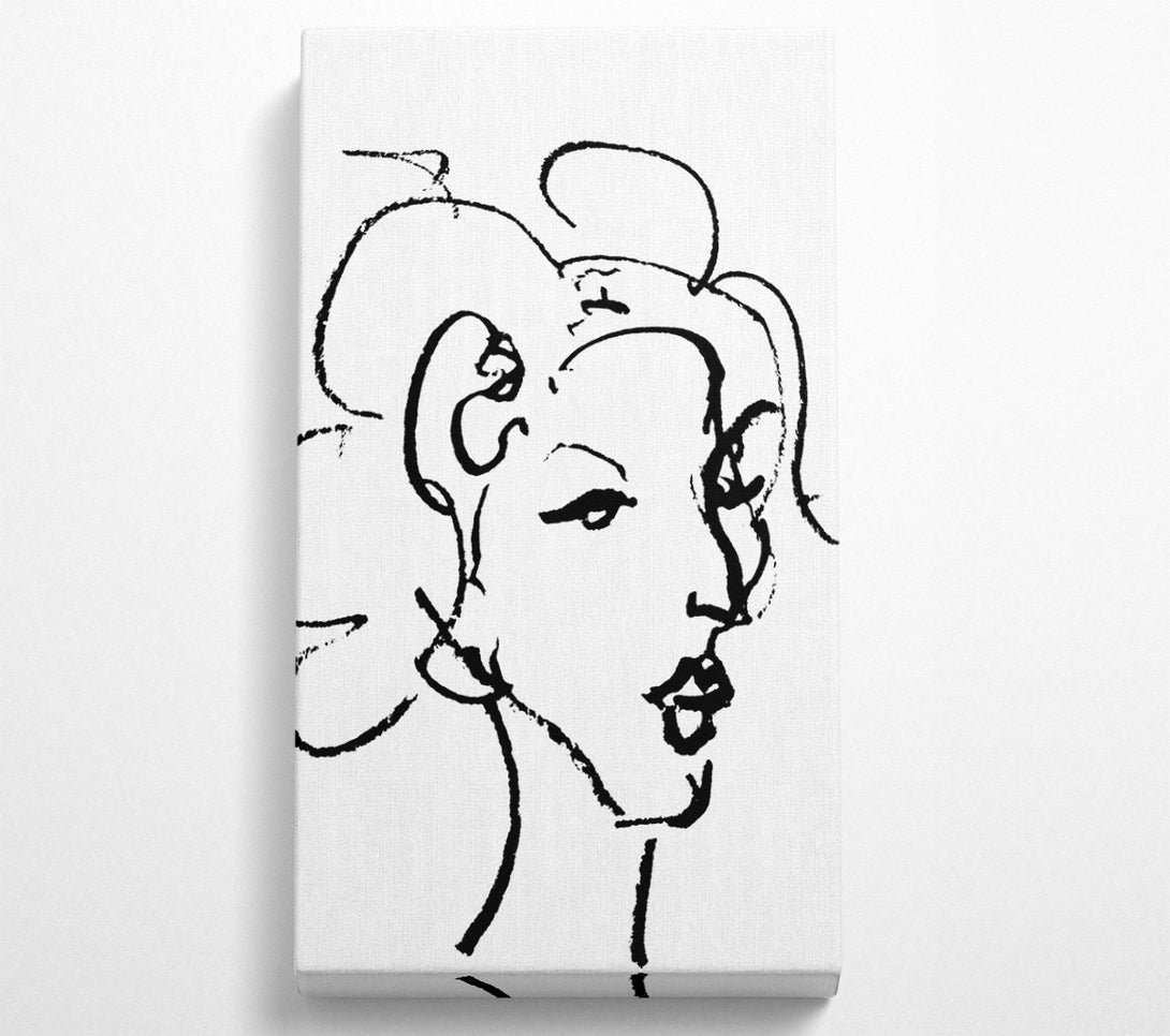  A Canvas Print of Pretty Lady Sketch Canvas Print