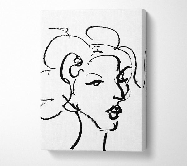  A Canvas Print of Pretty Lady Sketch Canvas Print