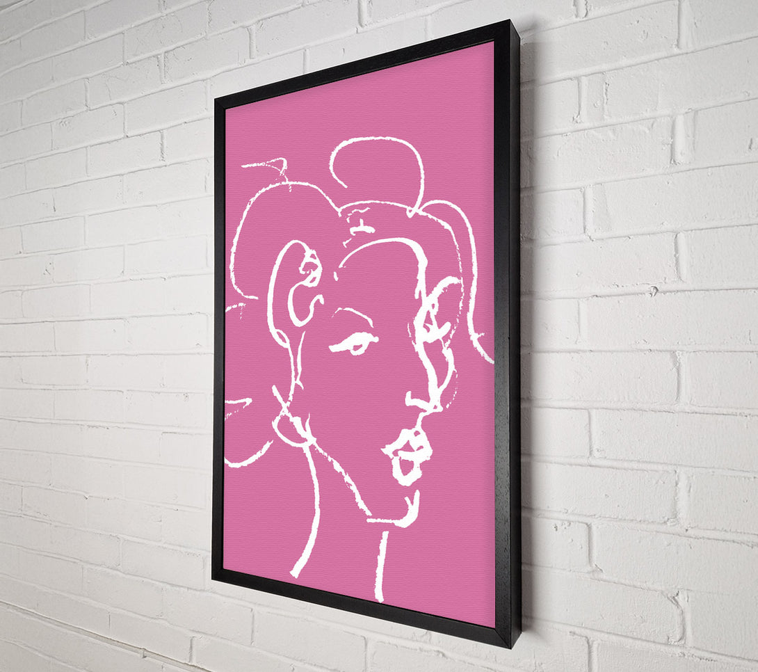  A Canvas Print of Pretty Lady Sketch Pink Canvas Art