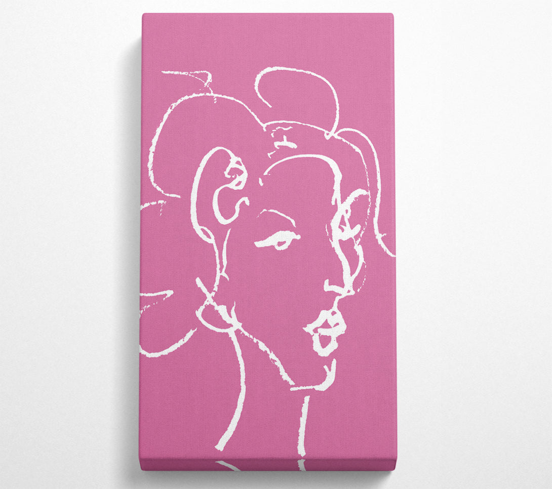  A Canvas Print of Pretty Lady Sketch Pink Canvas Art
