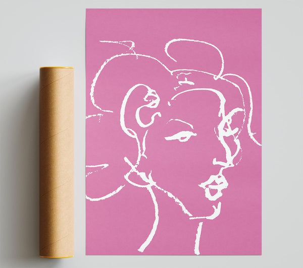 Pretty Lady Sketch Pink Print