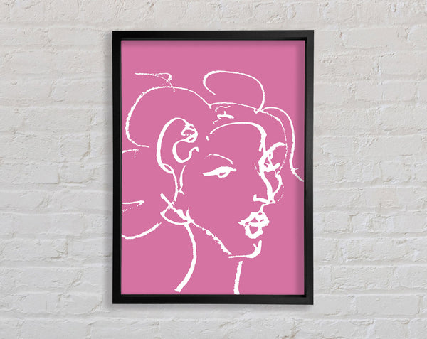 Pretty Lady Sketch Pink Framed Print