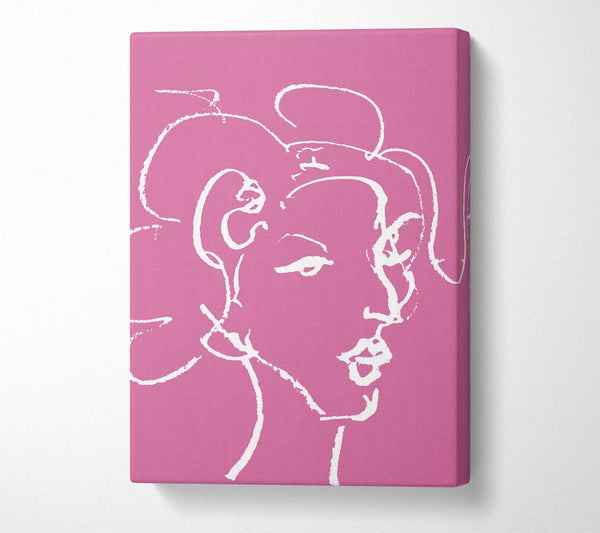  A Canvas Print of Pretty Lady Sketch Pink Canvas Art