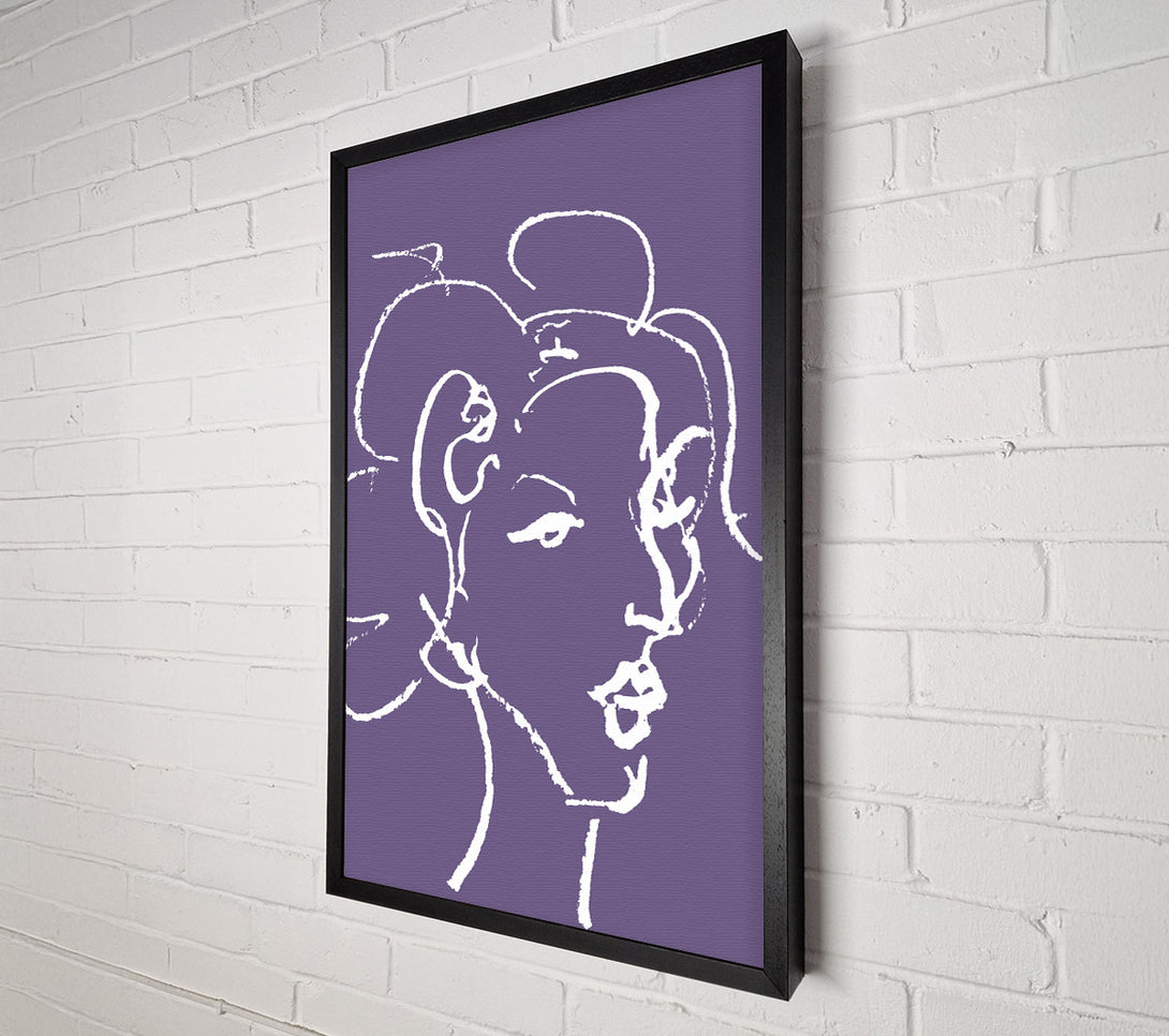  A Canvas Print of Pretty Lady Sketch Lilac Canvas Print