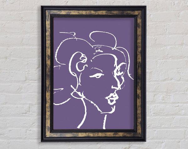 Pretty Lady Sketch Lilac Framed Print