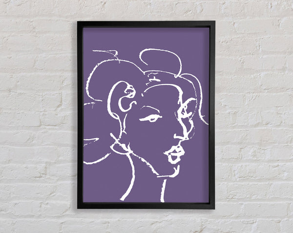 Pretty Lady Sketch Lilac Framed Print