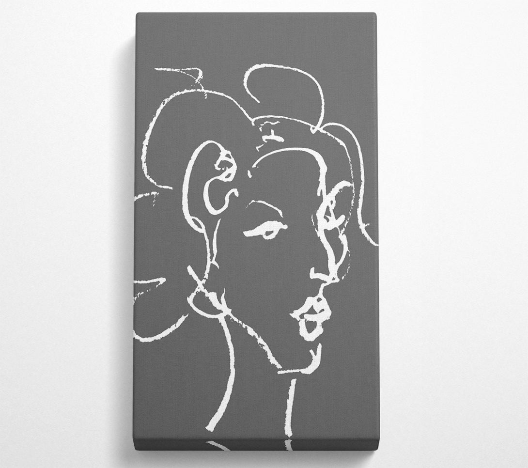  A Canvas Print of Pretty Lady Sketch Grey Canvas Wall Art