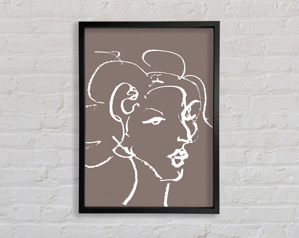 Pretty Lady Sketch Beige Framed Print