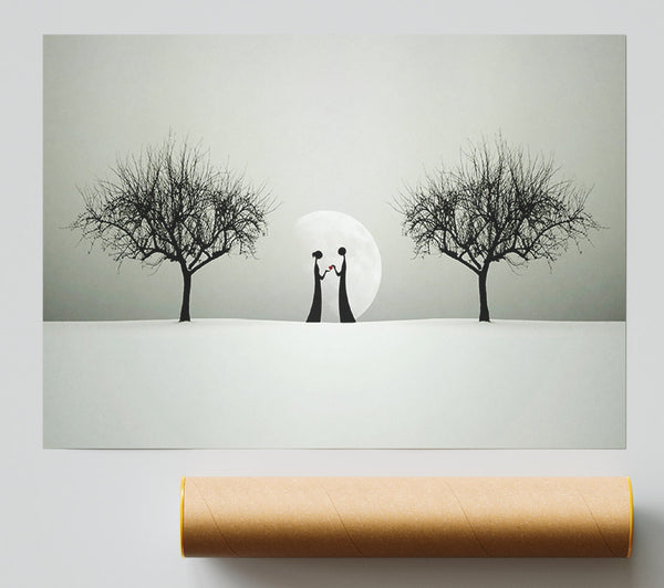 Love Between The Trees And Moon Giclee Print