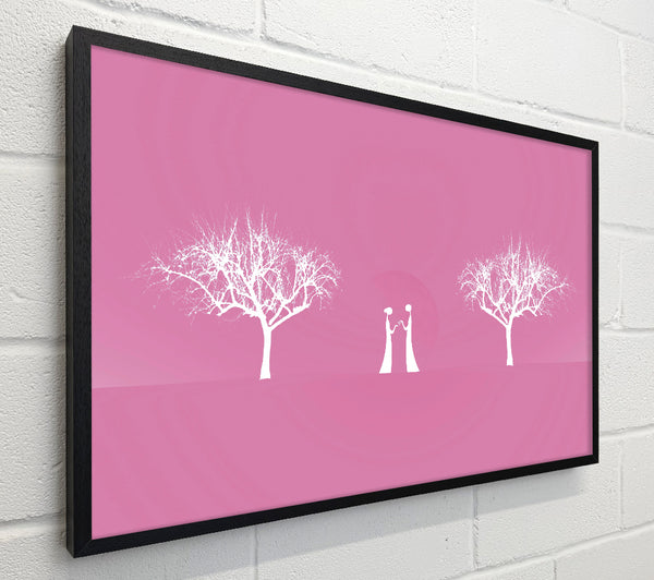 Love Between The Trees And Moon Pink
