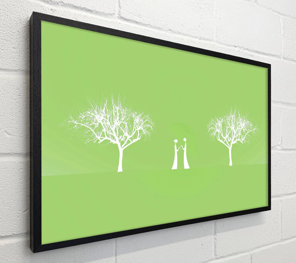 Love Between The Trees And Moon Lime Green