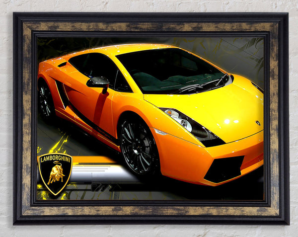 Yellow Tuned Lamborghini Framed Print